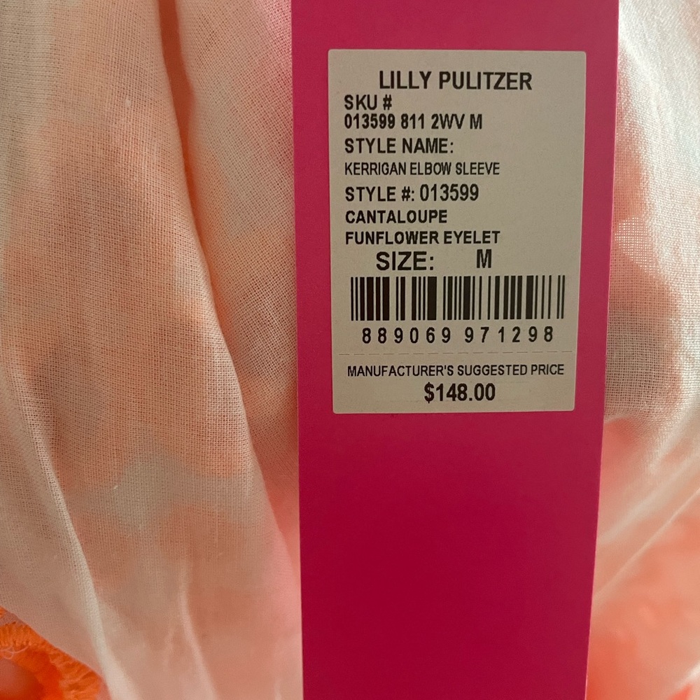 Kerrigan Elbow Sleeve Eyelet Top BNWT M - Picture 2 of 3